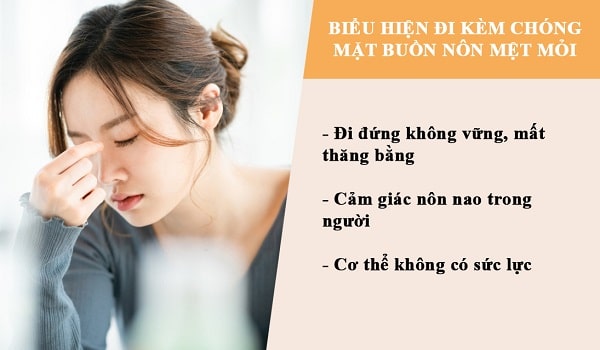 Những biểu hiện đi kèm khi bị chóng mặt buồn nôn mệt mỏi