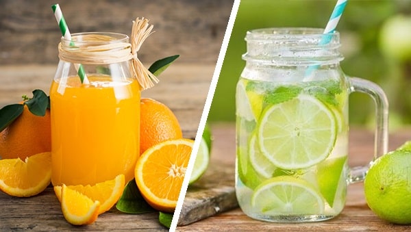 Nước cam và chanh giàu vitamin C